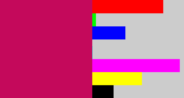 Hex color #c4095b - deep pink