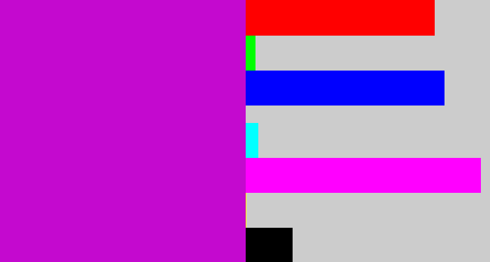 Hex color #c409cf - vibrant purple