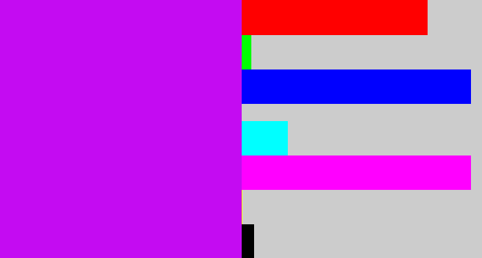 Hex color #c40bf2 - hot purple
