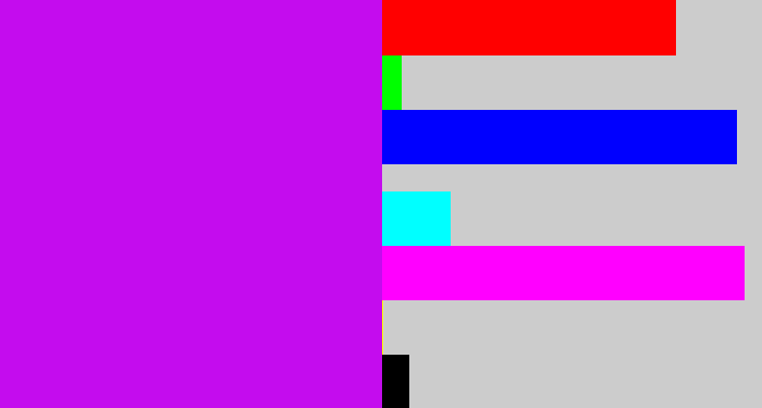 Hex color #c40cee - hot purple