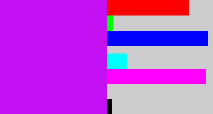 Hex color #c410f2 - neon purple