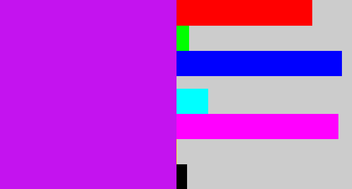 Hex color #c413ef - neon purple