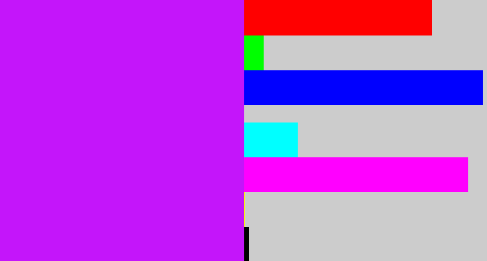 Hex color #c415fa - neon purple