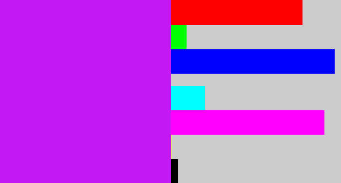 Hex color #c418f4 - neon purple