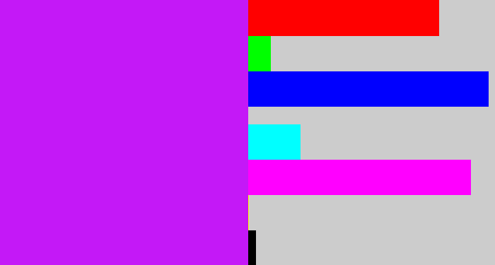 Hex color #c418f7 - neon purple