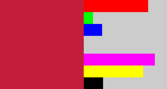 Hex color #c41d39 - rouge