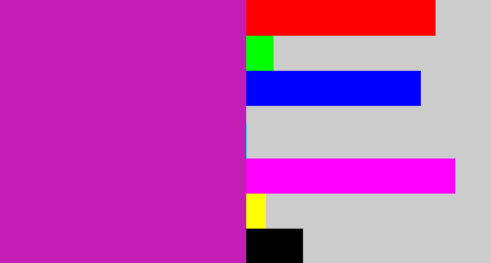 Hex color #c41db4 - barney