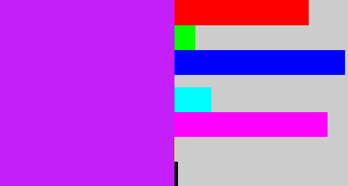 Hex color #c41ff9 - neon purple
