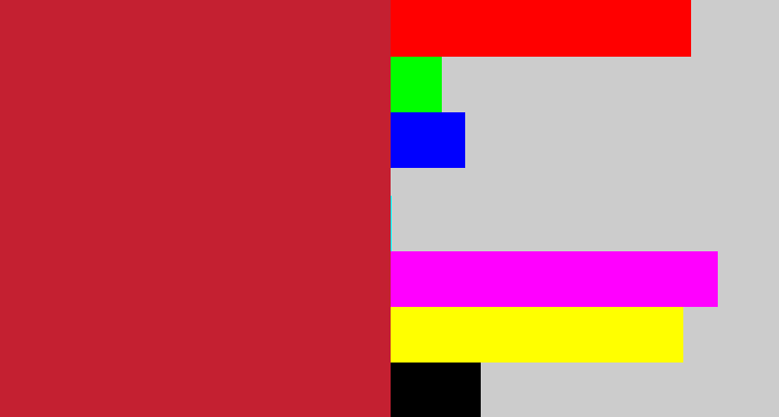 Hex color #c42031 - rouge