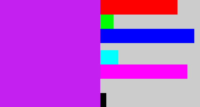 Hex color #c420f0 - neon purple