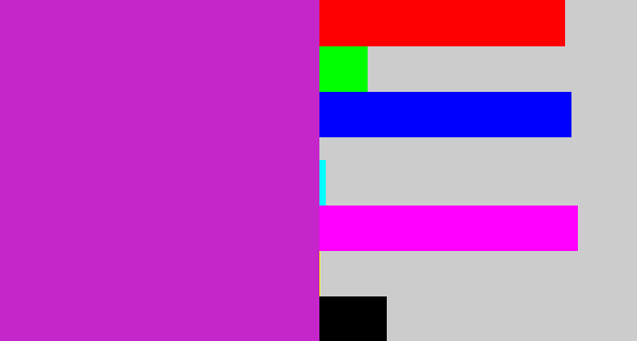Hex color #c426c9 - purpley pink