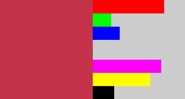 Hex color #c4334a - reddish