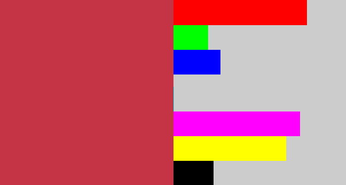 Hex color #c43445 - reddish