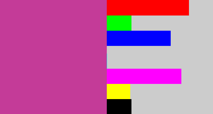 Hex color #c43b98 - purpley pink