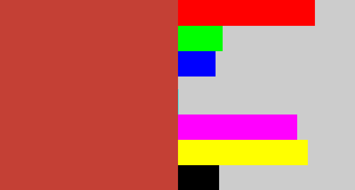 Hex color #c44035 - reddish