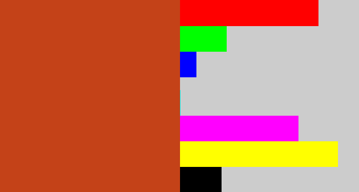 Hex color #c44218 - brick orange