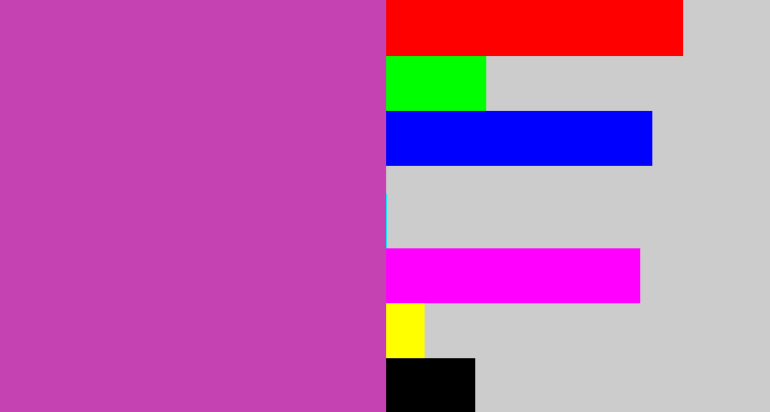 Hex color #c442b1 - purpley pink