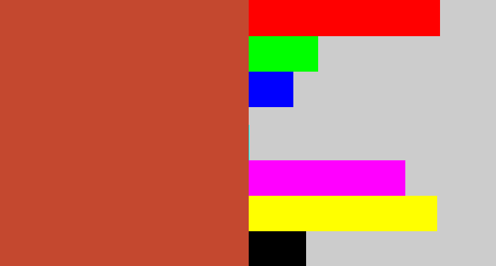 Hex color #c4482f - reddish