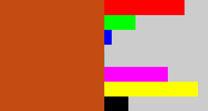 Hex color #c44c13 - brick orange