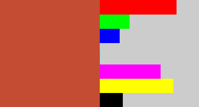 Hex color #c44c32 - reddish