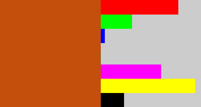Hex color #c44e0b - brick orange