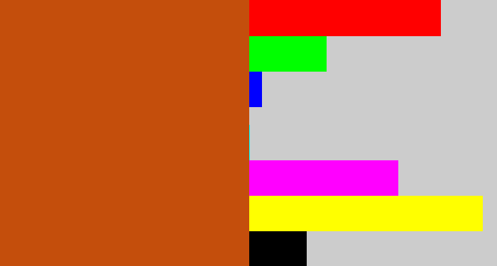 Hex color #c44e0c - brick orange
