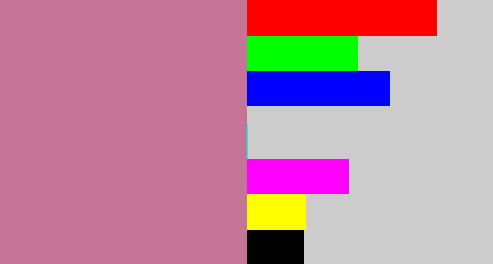 Hex color #c47494 - dusky pink
