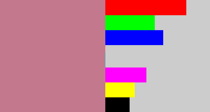 Hex color #c4788d - old pink