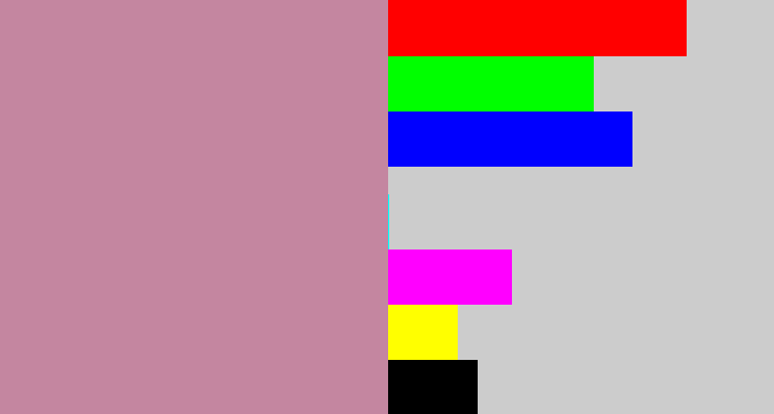 Hex color #c486a0 - grey pink