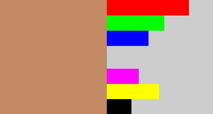 Hex color #c48a63 - pale brown