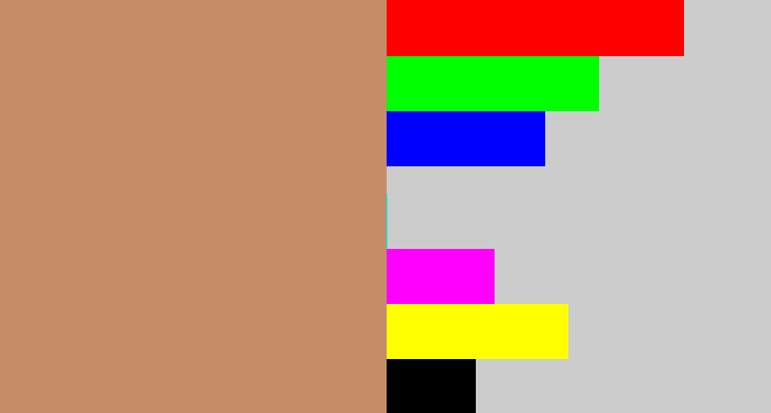 Hex color #c48d68 - pale brown