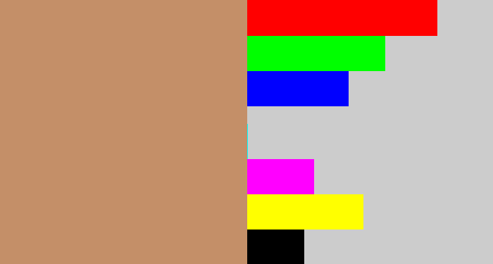 Hex color #c48f68 - pale brown