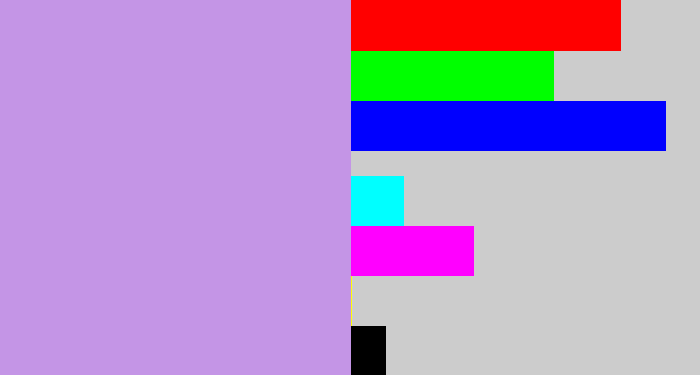 Hex color #c495e6 - lavender