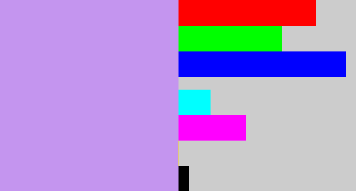 Hex color #c495ef - lavender