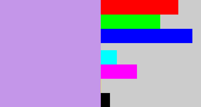 Hex color #c496e9 - lavender