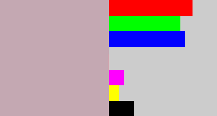 Hex color #c4a8b2 - pinkish grey