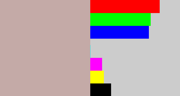 Hex color #c4aaa7 - pinkish grey