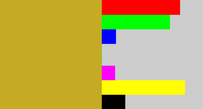 Hex color #c4ab23 - puke yellow