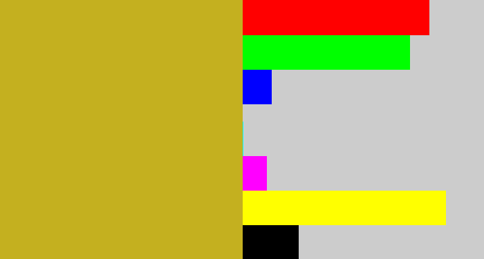 Hex color #c4b01f - puke yellow