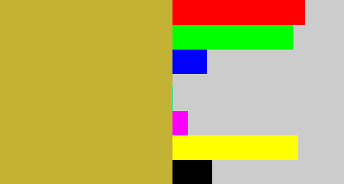 Hex color #c4b234 - puke yellow