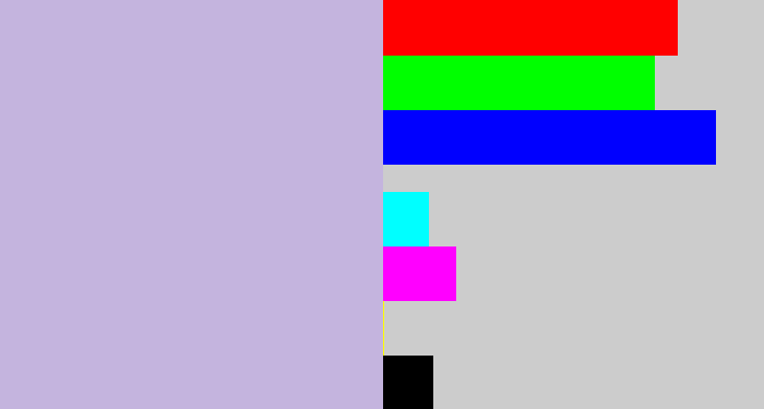Hex color #c4b4de - light blue grey