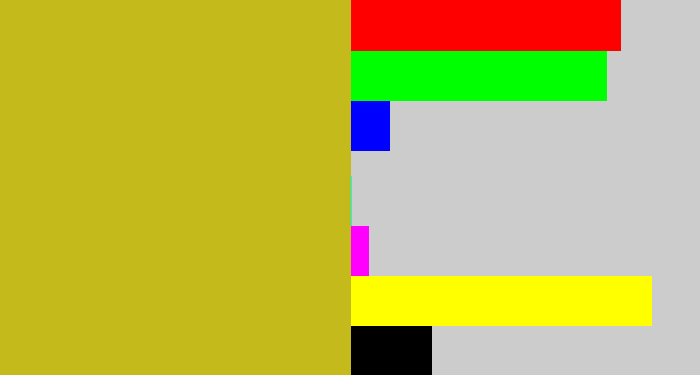 Hex color #c4ba1c - puke yellow