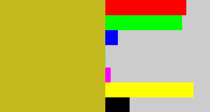 Hex color #c4ba1f - puke yellow