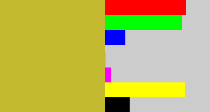 Hex color #c4ba30 - puke yellow