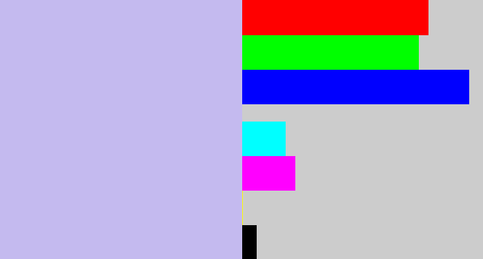 Hex color #c4baef - light periwinkle