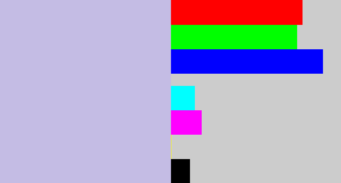 Hex color #c4bce4 - light blue grey