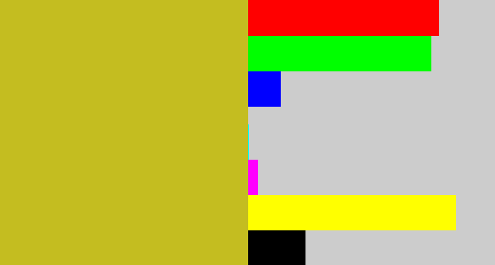 Hex color #c4bd20 - puke yellow