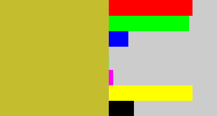 Hex color #c4bd2e - puke yellow