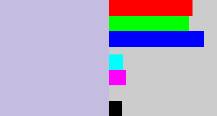 Hex color #c4bde0 - light blue grey