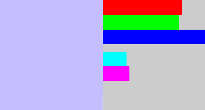 Hex color #c4bdfe - light periwinkle